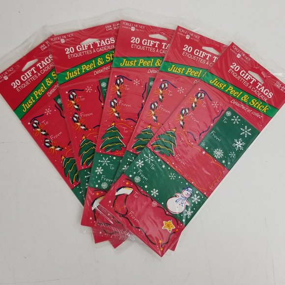 Christmas Peel & Stick Gift Tags Lot of 100 - Picture 1 of 2